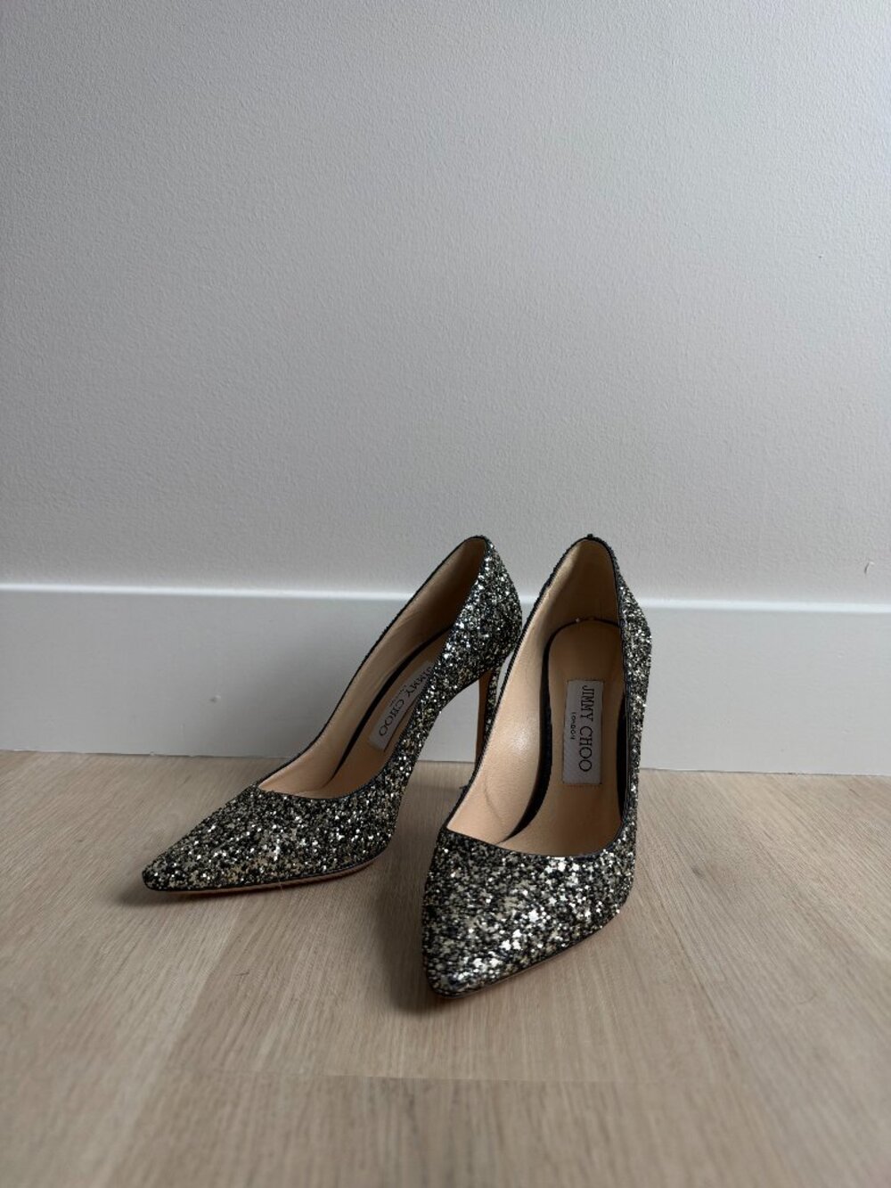 Jimmy Choo Romy 100 Glitter Pumps size 6